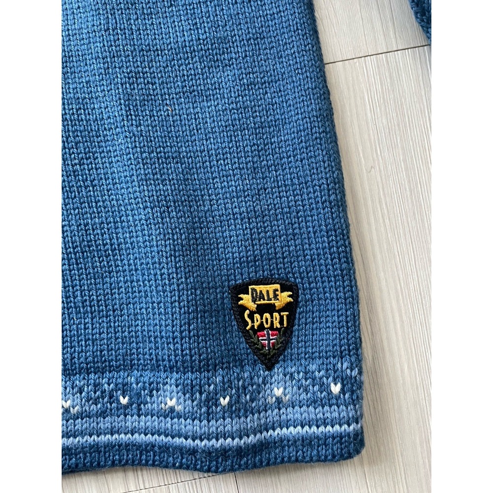 Dale of Norway Women's VTG Blue Wool Knit Fair Isle Sweater Size S Ski Lodge - Picture 7 of 7